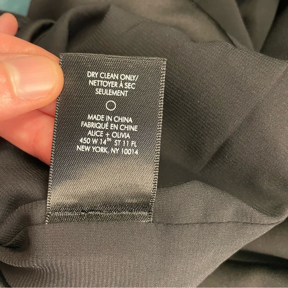 Alice + Olivia Adrina Flounce Hem Midi Dress in Black - Picture 14 of 15